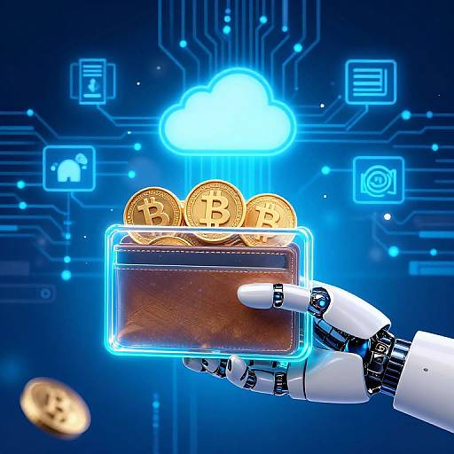 Robotic Hand with Virtual Wallet Illustration