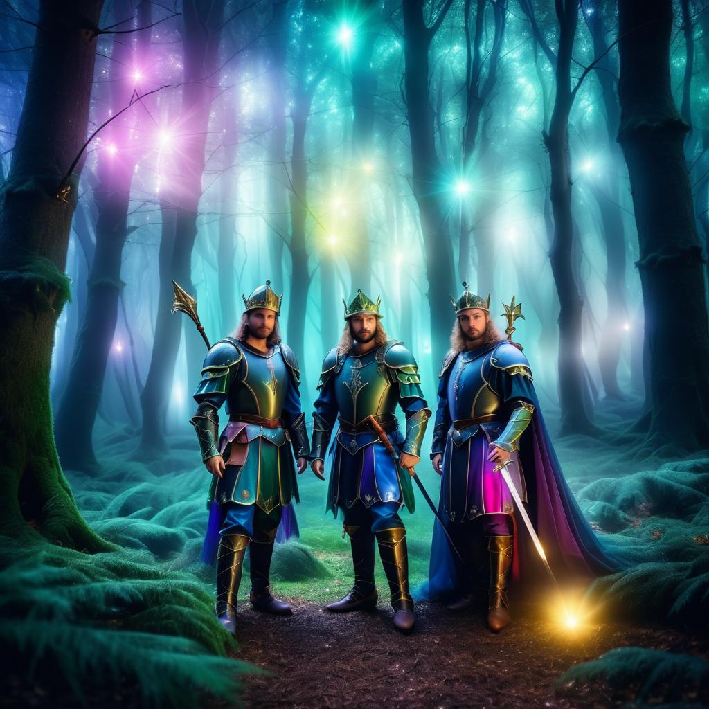 Enchanting Knights in a Mystical Forest