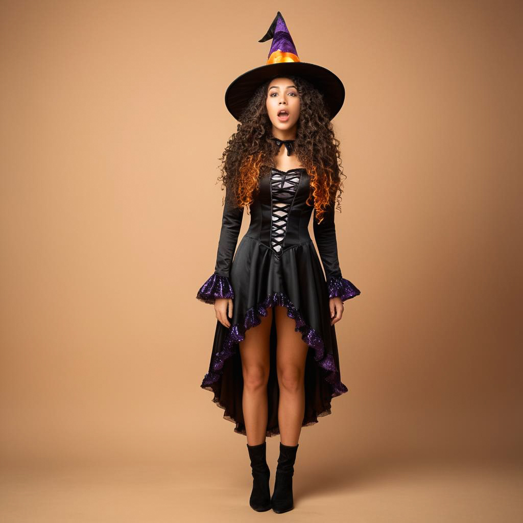 Colorful Halloween Witch Costume Photography