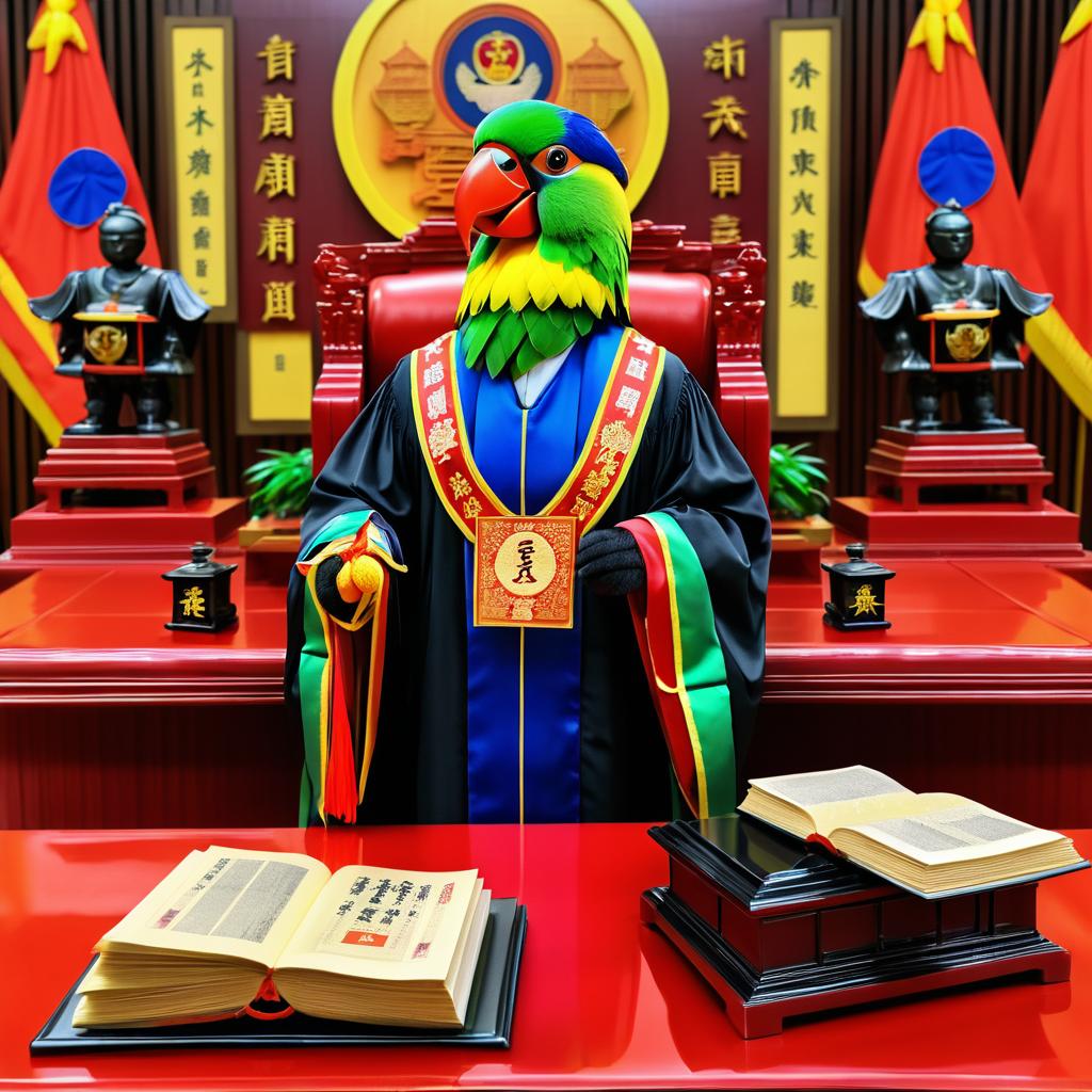 Judge Parrot Presiding in Taiwanese Court