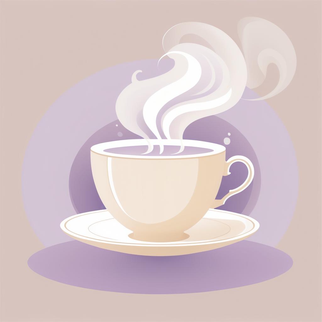 Elegant Teacup Illustration in Muted Colors