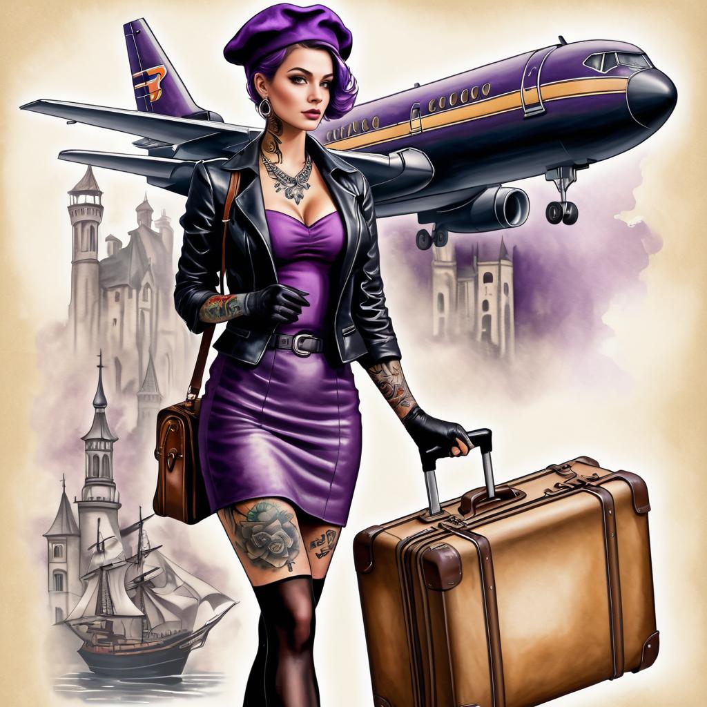 Pessimistic Utopian Stewardess Illustration