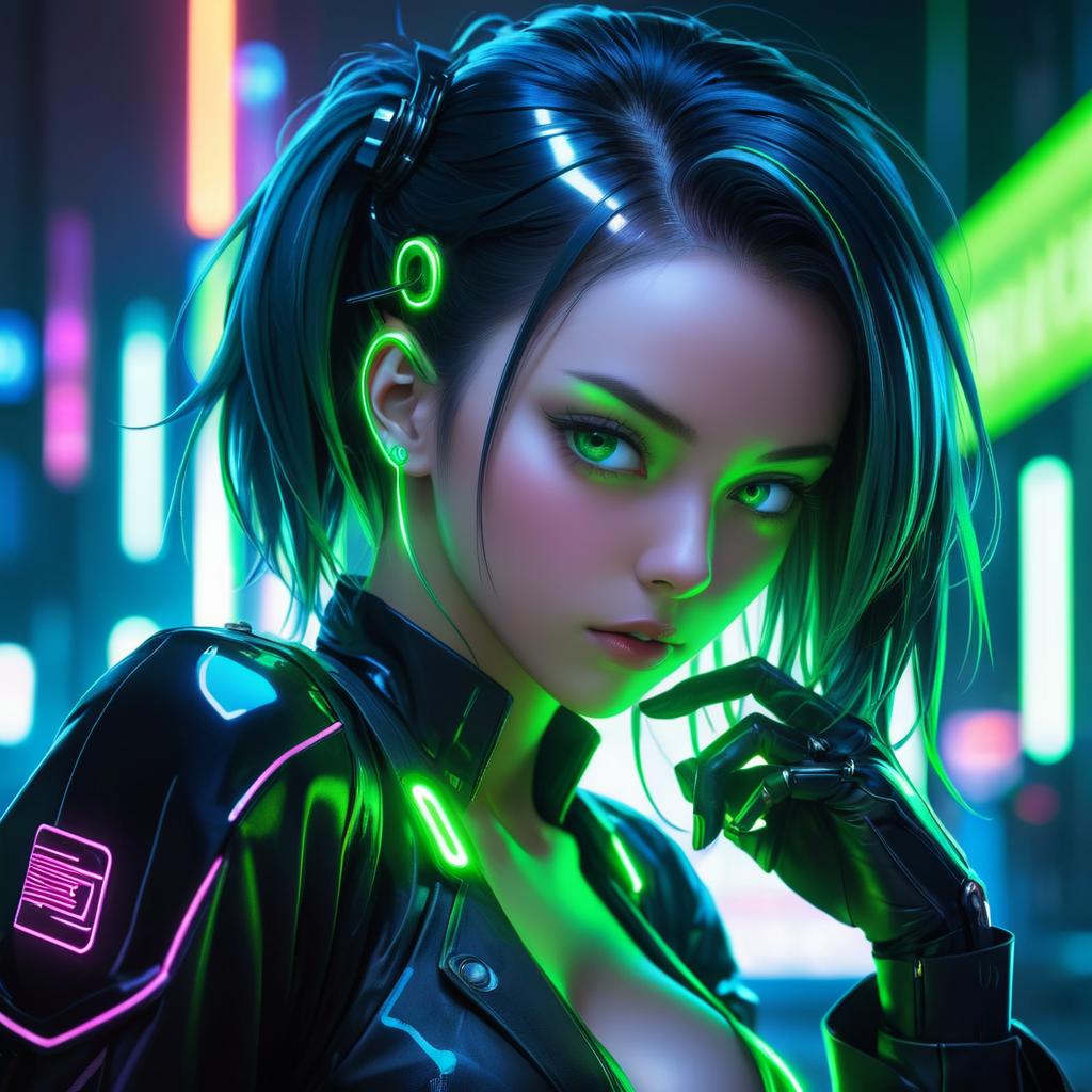 Ecchi Cyberpunk Android Art