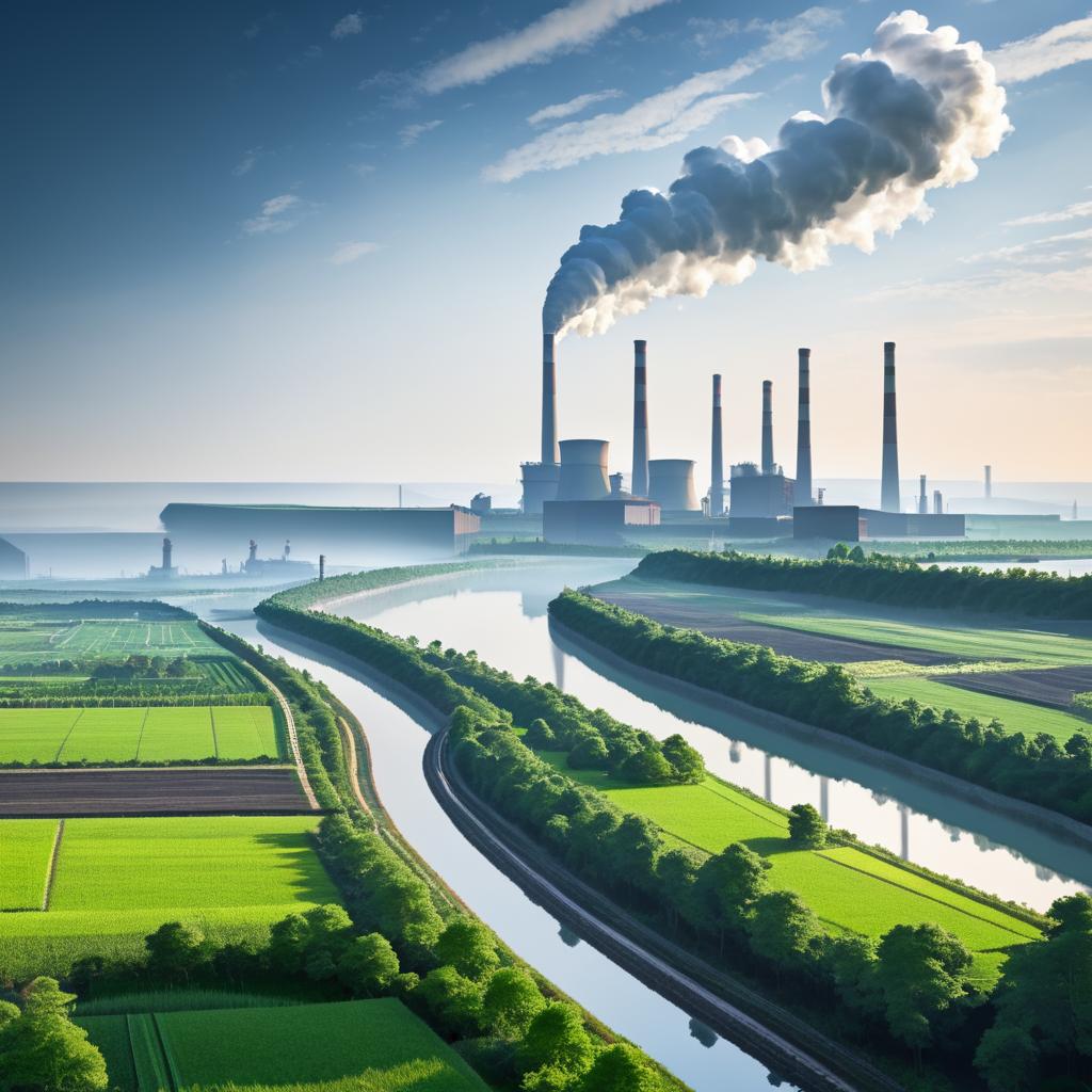 Industrial Landscape with Coal Power Plant