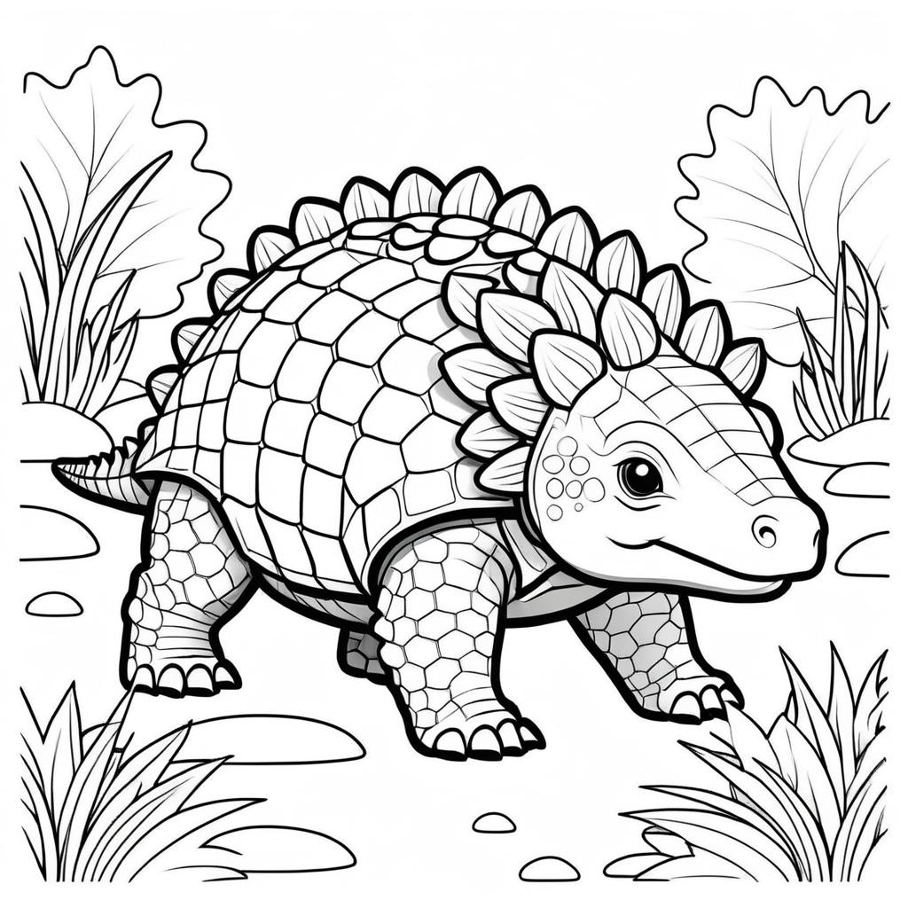 Cute Ankylosaurus for Kids' Coloring Book