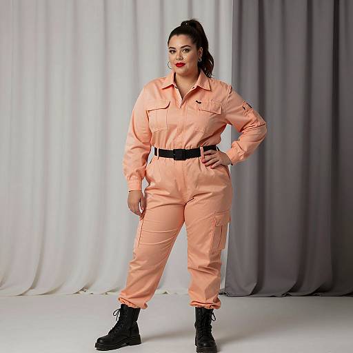 Confident Plus-Size Pop Star Portrait