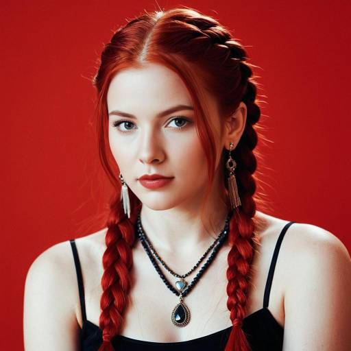 Stunning Girl with Long Red Braids