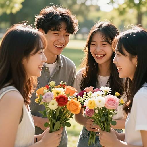 Radiant Joy of Youthful Friendship