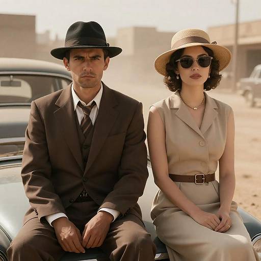 Vintage Couple in an Urban Setting