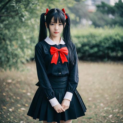 Realistic Anime Girl in Outdoor Costume