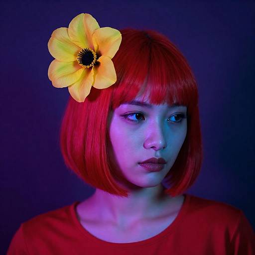 Vivid Neon Portrait of a Woman