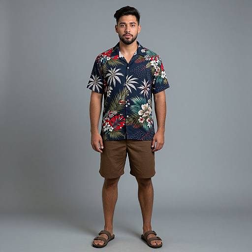 Realistic Christmas Hawaiian Shirt Portrait