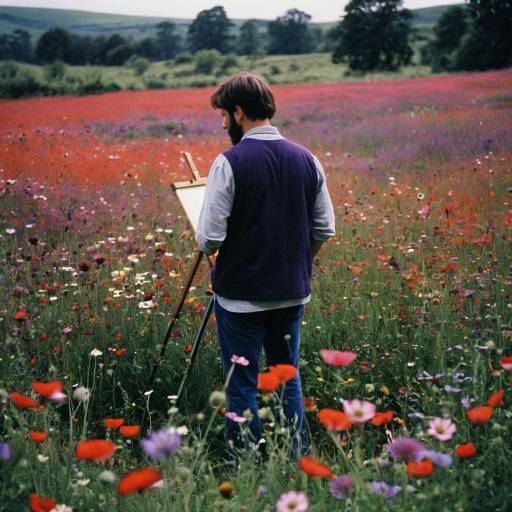 Painter in Wildflower Meadow