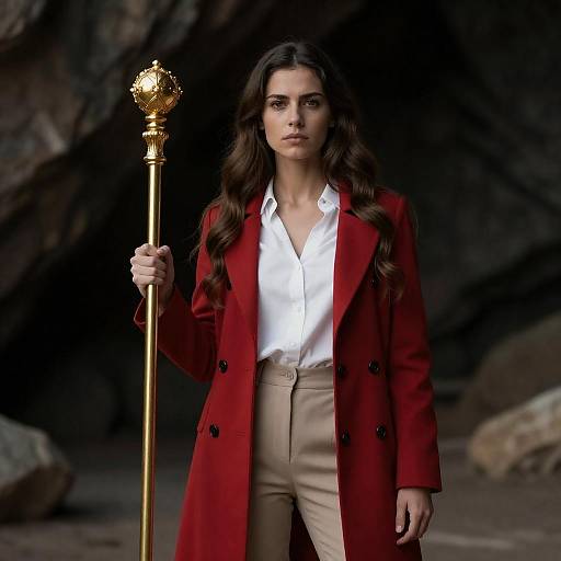 Mysterious Woman in a Dark Cave