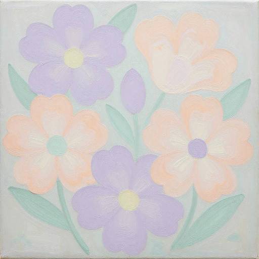 Abstract Pastel Floral Painting