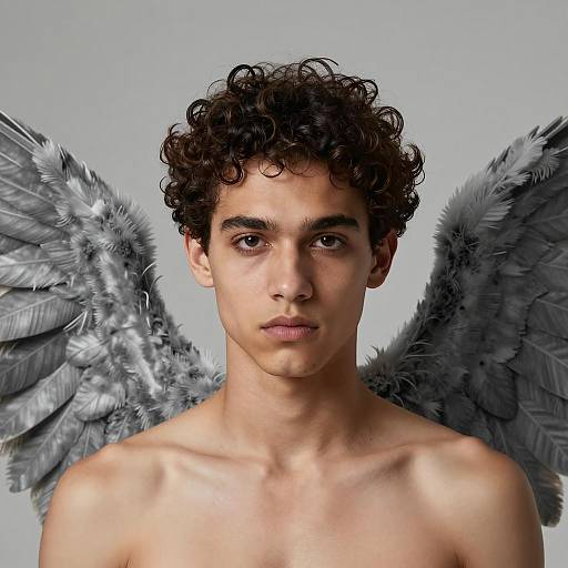 Young Man with Angel Wings Portrait