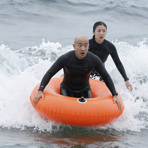 Daring Duo in Choppy Ocean Adventure