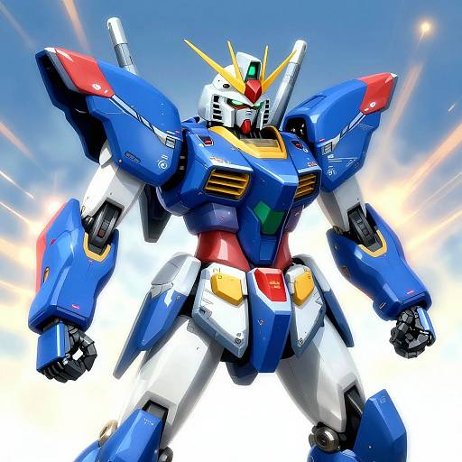 Dynamic Blue-Green Gundam Mecha