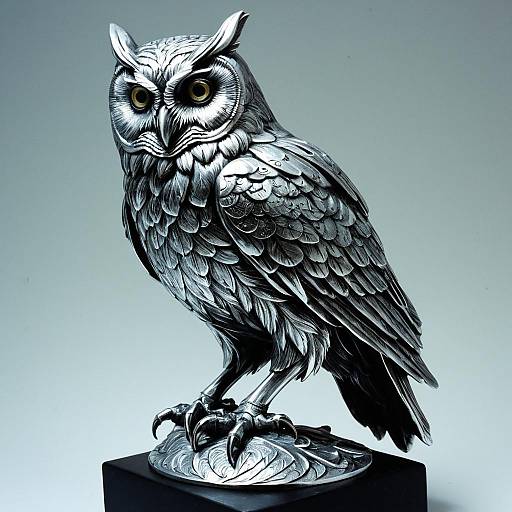 Intricate Arcane Owl Sculpture