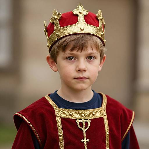 Young Boy in Medieval Crown Costume