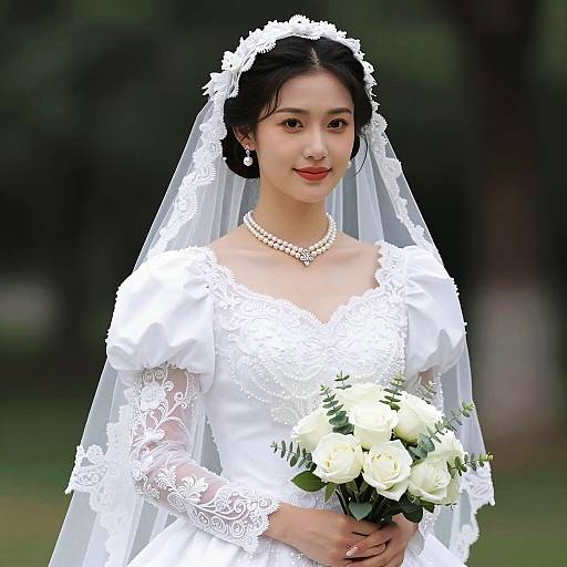 Elegant Bride in Classic Wedding Attire
