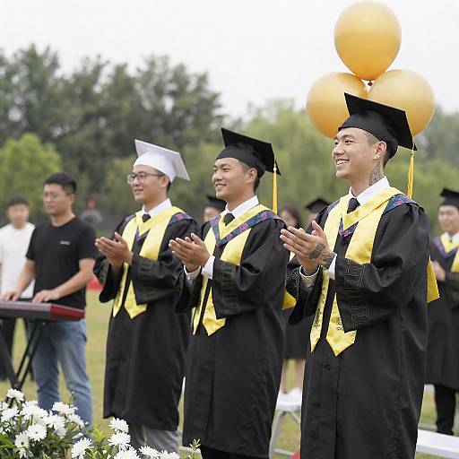 Graduation Ceremony Photo with Friends
