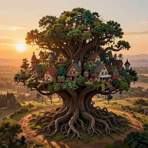 Post-Apocalyptic Tree Haven Sunset