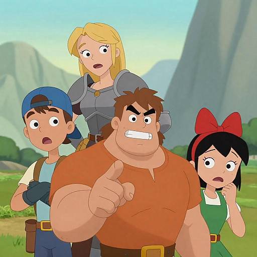 Vibrant Animated Characters in Adventure Scene