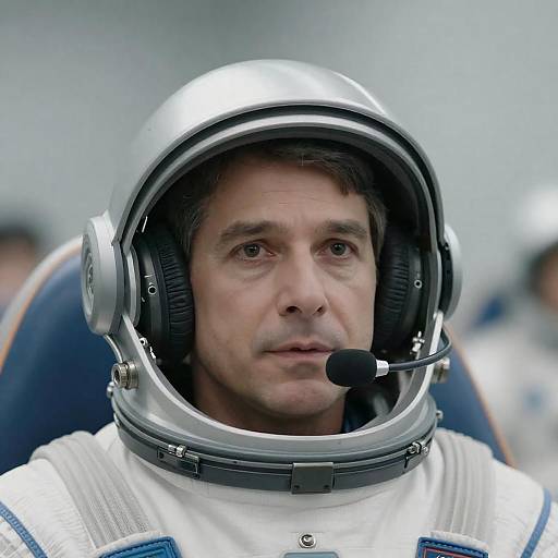 Focused Astronaut Portrait with Helmet