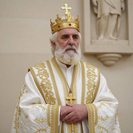 Regal Elderly Man in Ornate Robes