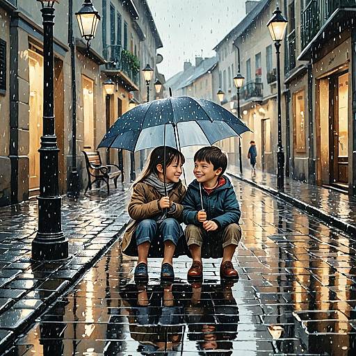 Charming Rainy Day with Children