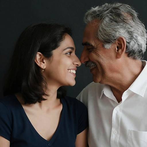 Close Embrace of Smiling Couple Portrait