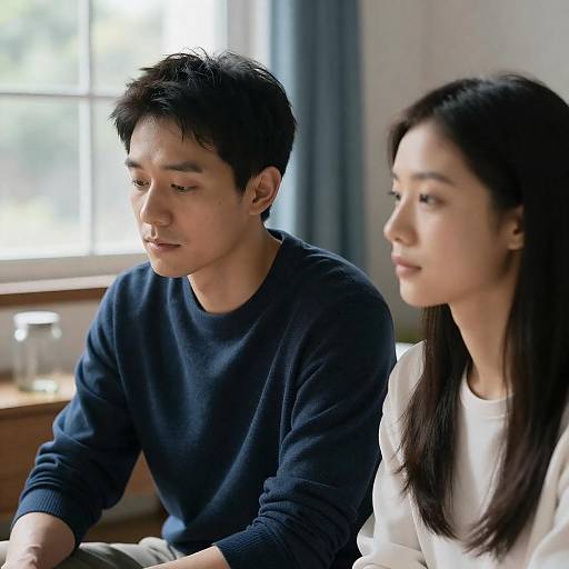 Indoor Portrait of Two Asian Individuals