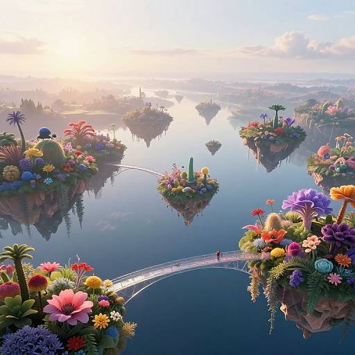 Surreal Ethereal Floating Islands
