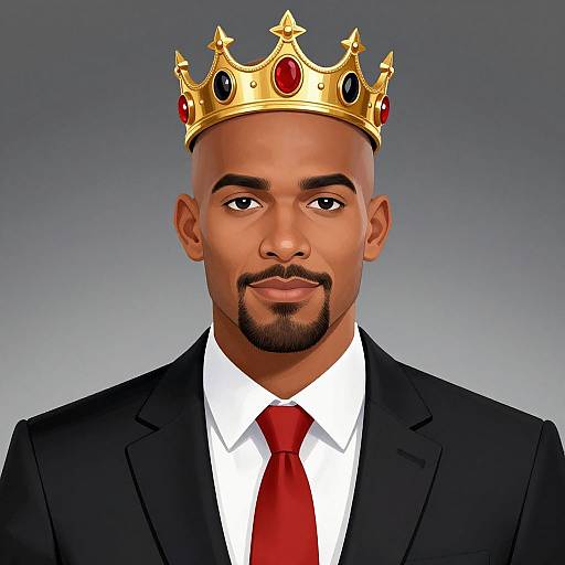Confident Man with Crown and Suit