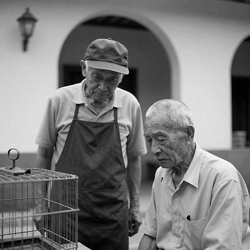 Elderly Companions in Black and White