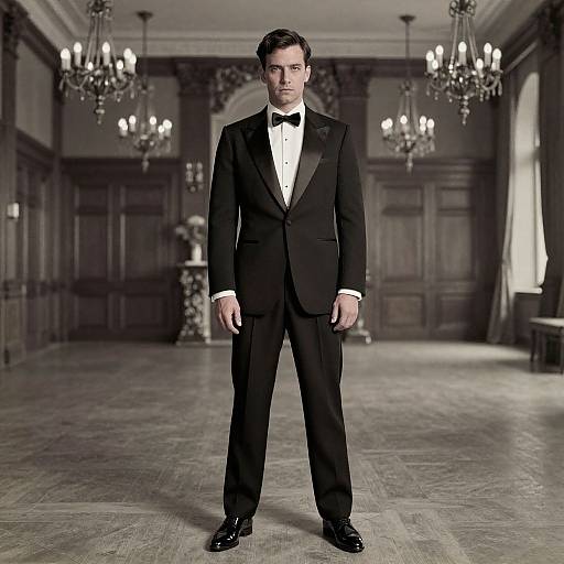 Elegant Man in Historic Ballroom Attire