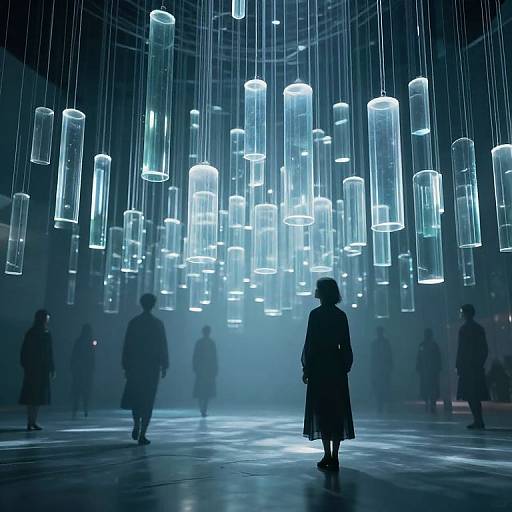 Ethereal Shadows in Glass Labyrinth