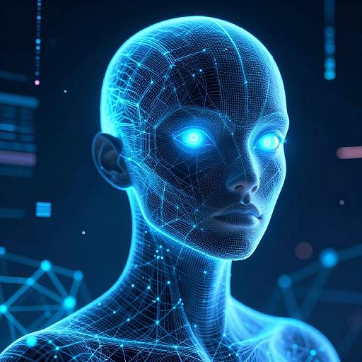 Futuristic AI Avatar with Geometric Patterns