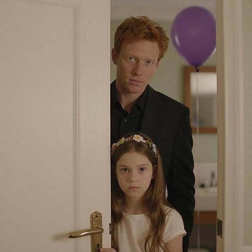 Intense Gaze Behind a Door