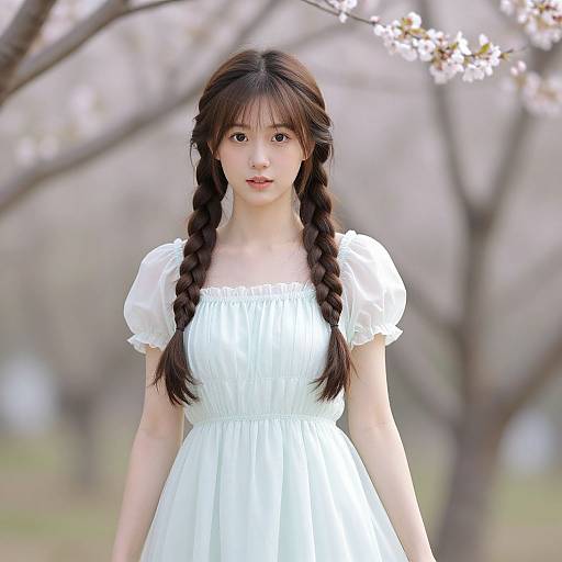 Springtime Fairy in Brown Dress