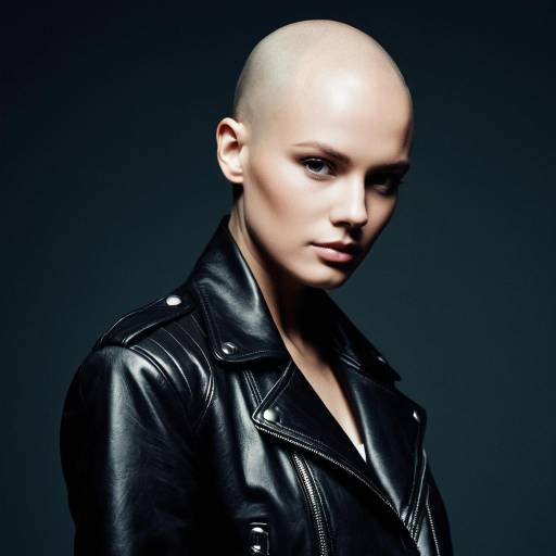 Fashion Model with Bald Head in Style