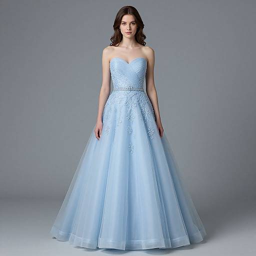 Realistic Pretty Blue Wedding Dress