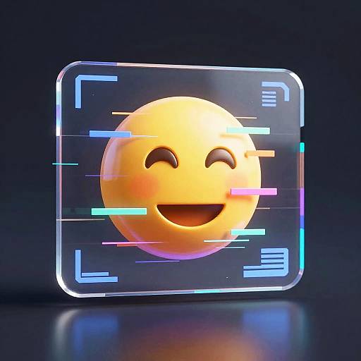 Glitchy Hologram Emoji Deletion
