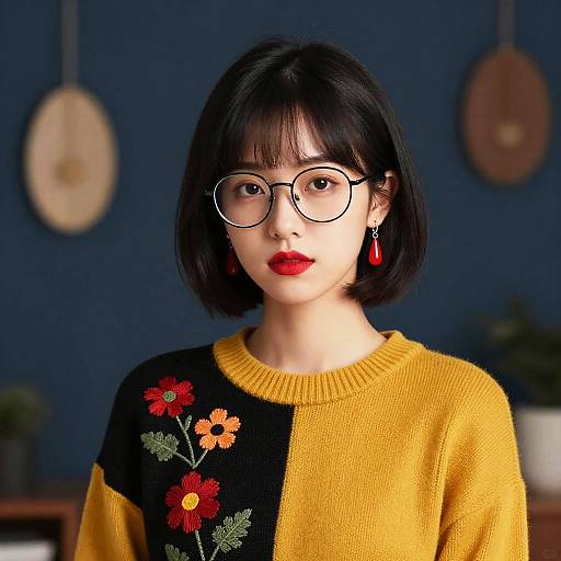 Stylish Young Woman Digital Portrait