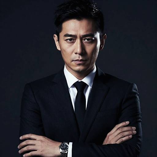 Dramatic Noir Portrait of Asian Man