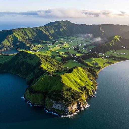 Azores Islands Sunrise Aerial View