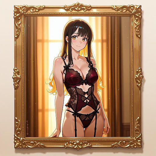 Charming Musician in Golden Hour Lingerie