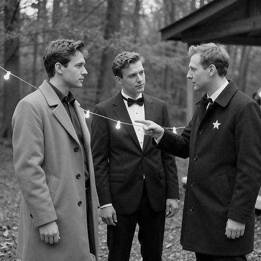Black-and-White Photograph of Three Men