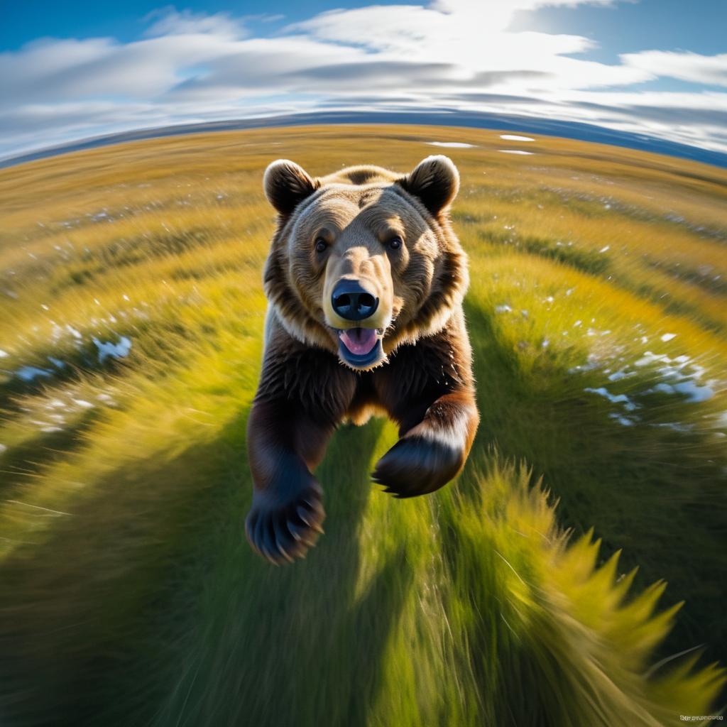 Detailed GoPro Capture of Running Bear